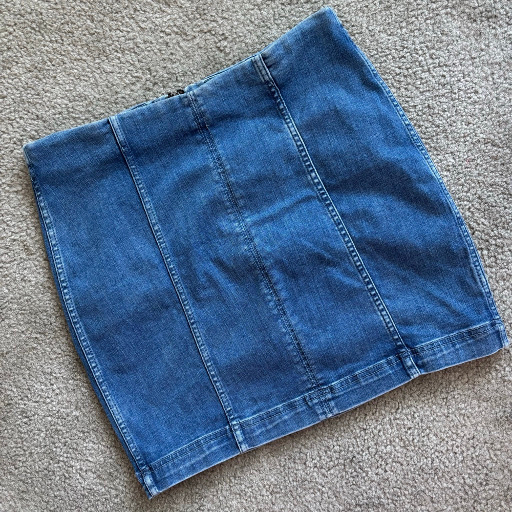 EUC Free People Modern Femme Mini Skirt in Blue | Size 12